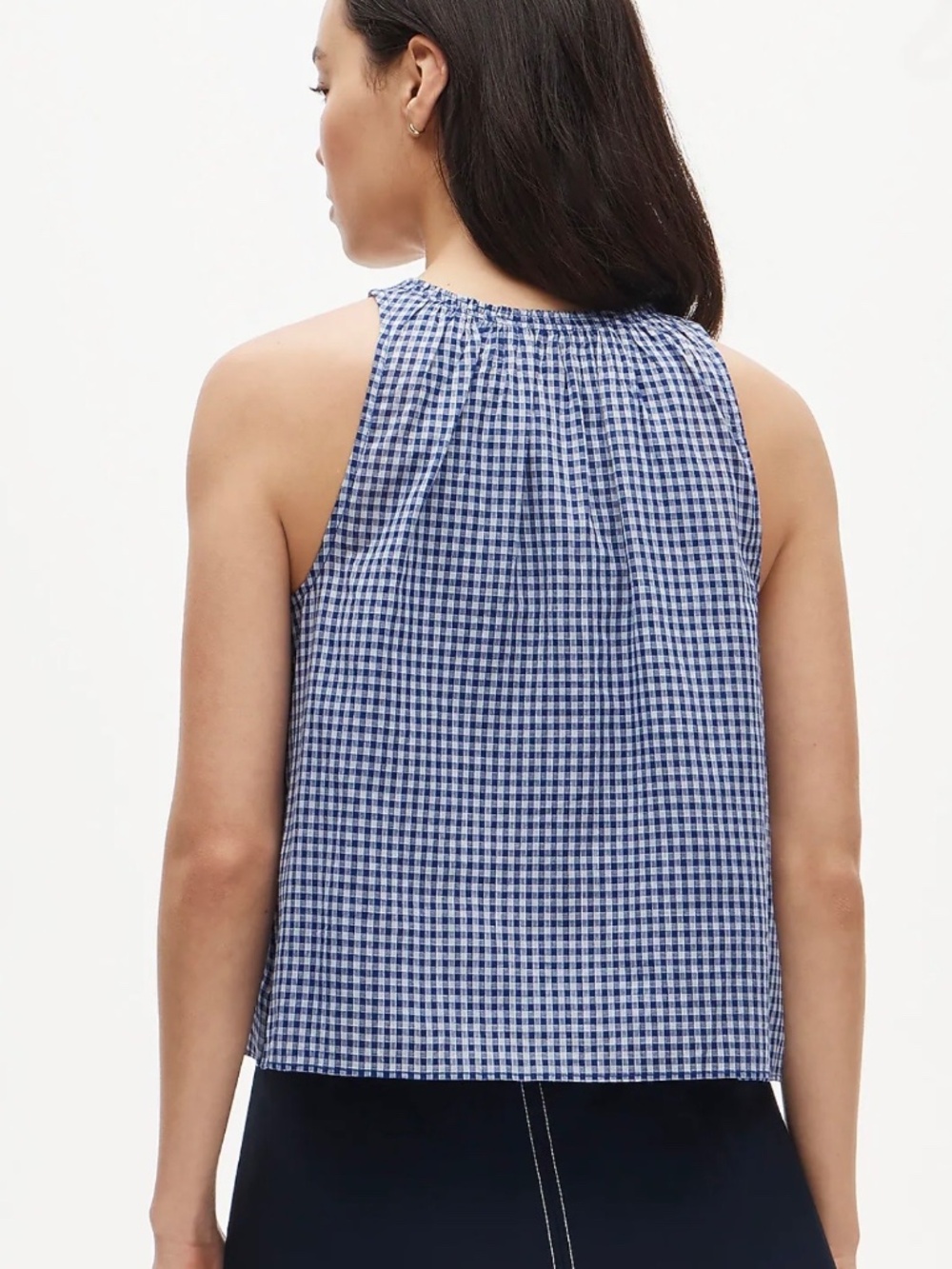 Cotton voile gingham tank - Picture 2 of 4